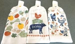 Set Of 3 Kitchen Dish Towel With Crochet Top Farm Life. Fixed Price $14.99.