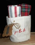 Christmas Fa La Tartan 3 Piece Hand Towel Set & Holder New. Fixed Price $16.99.