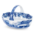 Spode Blue Italian Collection 6 Inch Handled Decorative Basket, Fine Porcelain. Fixed Price $34.00.