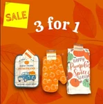 Fall Thanksgiving Kitchen Oven Mitt Towels Pot Holder Set Of 3 Holiday Sale!. Fixed Price $13.99.