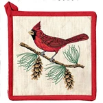 Cardinal & Branch Pot Holder 8"X8" 100% Cotton Paine's Tree Needles Hot Pad Bird. Fixed Price $12.95.