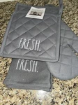 4 Pc. Rae Dunn Oven Mitt & Towel Kitchen Set Fresh.. Fixed Price $14.99.