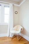Ivory Off-white Rocking Chair Seat Cushion Decor Small Pelt Suede Backing 006. Fixed Price $49.00.