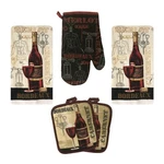 Kitchen 5 Piece Linen Set 2 Towels Pot Holders 1 Oven Mitt Cabernet. Fixed Price $27.20.