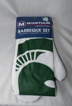 Mcarthur Tailgate Barbecue Set Michigan State Team Apron, Pot Holder, Oven Mitt. Fixed Price $18.95.