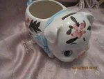 Relpo 5606 1965 Ceramic Piggy Bank Planter Flower Pot With Label. Fixed Price $19.99.