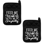 Black Holders 2 Pocket Oven Mitts Kitchen Hot Pad Funny Decor. Fixed Price $9.00.