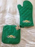 Friends Retro Central Perk Oven Mitt & Pot Holder Set. Fixed Price $32.50.