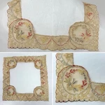 Antique French Tambour Net Lace Collar Embroidered W/ Silk Thread Great For Doll. Fixed Price $35.00.