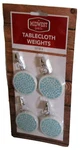 Outdoor Tablecloth Weights Set Of 4 Blue & White Abstract Designs. Fixed Price $11.69.