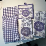 5 Pc Butterfly Kitchen Towel & Pot Holder Set Beautiful, Purple White. Fixed Price $5.99.