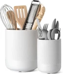 Le Tauci Ceramic Utensil Holder Set Of 2, Large Kitchen Countertop. Fixed Price $49.99.