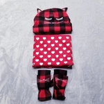 Spotted Zebra Girls Fleece Beanie Hat Neck Gaiter Cat Kitten Mittens Gloves Gear. Fixed Price $8.98.