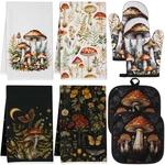 8 Pcs Kitchen Gift Dish Pot Holder Oven Mitt Set 4 Tent Car Tea Towels .... Fixed Price $25.47.
