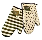 2 Potholder Oven Hot Mitts 11" Black + White Stripe Polka Dot Walmart Halloween. Fixed Price $13.99.