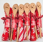 Dei Winter Dish Towel Gift Set Red White Snowflakes Wooden Mixing Spoon 6PC Lot. Fixed Price $39.99.
