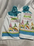 2 Crochet Buttonless Easter Gnome Kitchen Towel Set. Fixed Price $18.00.