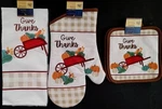 Fall Kitchen Linen Give Thanks Towels, Oven Mitts & Potholders S21C, Select Item. Fixed Price $8.99.