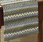 Park Designs Prairie Wood Chindi Blue Gray Striped 54IN Cotton Table Runner. Fixed Price $39.99.