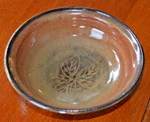 Handmade Pottery Medium Brown Serving Bowl Signed By Artist Alice Kella. Fixed Price $32.50.
