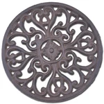 Flag Emotes Cast Iron Trivet Round Heart Design Kitchen Hot Pad. Fixed Price $8.07.