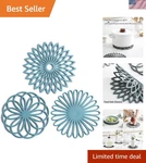 Set Of 3 Silicone Trivet Mat Non-slip & Heat Resistant Modern Kitchen Hot P.... Fixed Price $28.52.