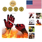 Durable Non-slip Bbq Gloves 1472 Resistant, 13.8 Inch Red For Safe Cooking. Fixed Price $13.99.