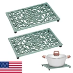 Sumnacon 9.6 X 6.3 Inch Cast Iron Trivet, 2 Pack Metal Trivets With Rubber Feets. Fixed Price $39.14.