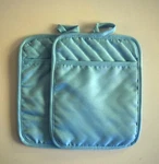 2 Pack 7" X9" Sky Blue Pocket Pot Holders Hot Pads Quilted Back Great Gift. Fixed Price $12.95.