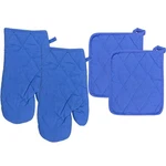 Set Of 4 (2) Pot Holders 9" X 7" And Oven Mitts 12" (dark Blue). Fixed Price $14.89.