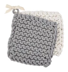 Mud Pie Set Of 2 Gray And White Crochet Pot Holders New. Fixed Price $22.00.