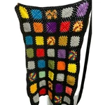 Handmade Crochet Rainbow Quilt 55" 31" Patchwork Granny Mixed Tile Design. Fixed Price $31.00.
