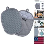 Elegant 2-PACK Silicone Pot Holders With Quilted Liners Safe & Stylish Cooking. Fixed Price $16.54.