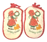 Holly Hobbie Christmas Pot Holders (2) Oven Mitt Holiday American Greetings. Fixed Price $14.03.