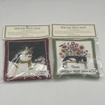 Vintage Alices Cottage Cotton Scented Spiced Mug Mat Coaster New Set Of 2. Fixed Price $15.26.