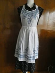 Anthropologie Apron Halter Embroidered Blue White Cotton Kitchen New One Size. Fixed Price $28.80.