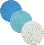 Kitchen Pot Holders Set Trivets 100% Pure Cotton Thread Weave Hot. Fixed Price $13.83.