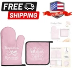 The Kitchen Is Heart Of Home Oven Mitts And Pot Holders Sets, Housewa.... Fixed Price $31.34.