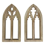 Zeckos Whitewashed Wood Gothic Arch Window Frame Wall Decor 2 Piece Set. Fixed Price $49.95.