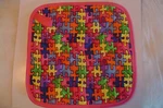 2 Handmade Pot Holders - Autism Awareness Multi Color 10% To Autisim Speaks. Fixed Price $19.90.