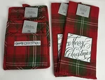 Nwt Dii Design Imports Red Plaid Merry Christmas Kitchen Towel & Pot Holder Set. Fixed Price $19.99.