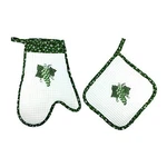 The Joy Tree Embroidered Grapes Oven Mitt + Pot Holder Set Of 2. Fixed Price $12.99.