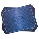 Pimpernel Blue Croc Leather Placemats - Set Of 4. Fixed Price $48.00.