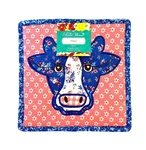 Pioneer Woman Trivet Cow Quilted Patchwork Square 10"X10" Floral Blue Pink New. Fixed Price $11.95.