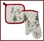 Williams Sonoma Snowman Oven Mitt & Potholder Nwt Christmas Holiday. Fixed Price $29.99.