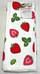 Kitchenaid Towels (2) Strawberries Red Green 100% Cotton 16 X 28 Nip. Fixed Price $14.99.