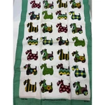 Vintage Ulster Weavers Scottie Patterns Pure Linen Tea Towel Green White Dog. Fixed Price $24.99.