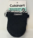 Cuisinart Set Of 2 Silicone Mini Oven Mitts Black Quilted - Heat Resistant 450. Fixed Price $9.59.