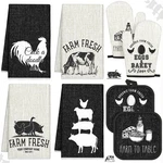 Vitalcozy 8 Pcs Farm Animal Theme Kitchen Towels 14.17 X 21.26 Inches, Black. Fixed Price $24.84.