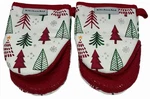 New Set Of 2 Kitchenaid Mini Mitts Green Red Christmas Tree Oven Silicone Grip. Fixed Price $24.99.